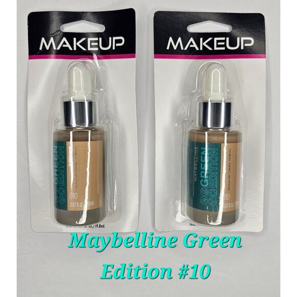 MAYBELLINE Green Edition #20 Super Drop Tinted Oil Makeup Foundation Bundle of 2 - Picture 1 of 5